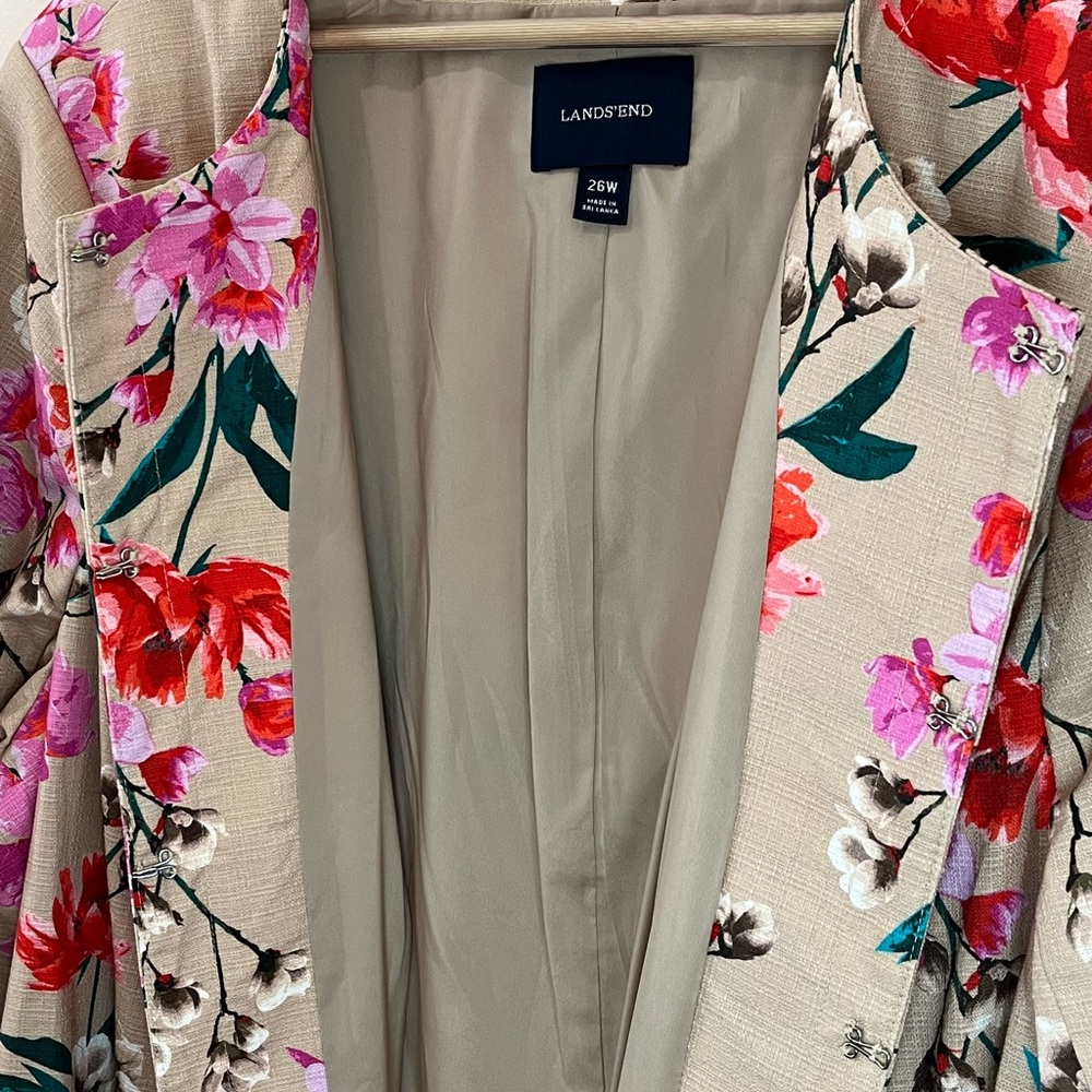 Lands End Garden Floral Coat Plus Size Jacket Fairy Cottagecore Whimsical 26W - Picture 10 of 10